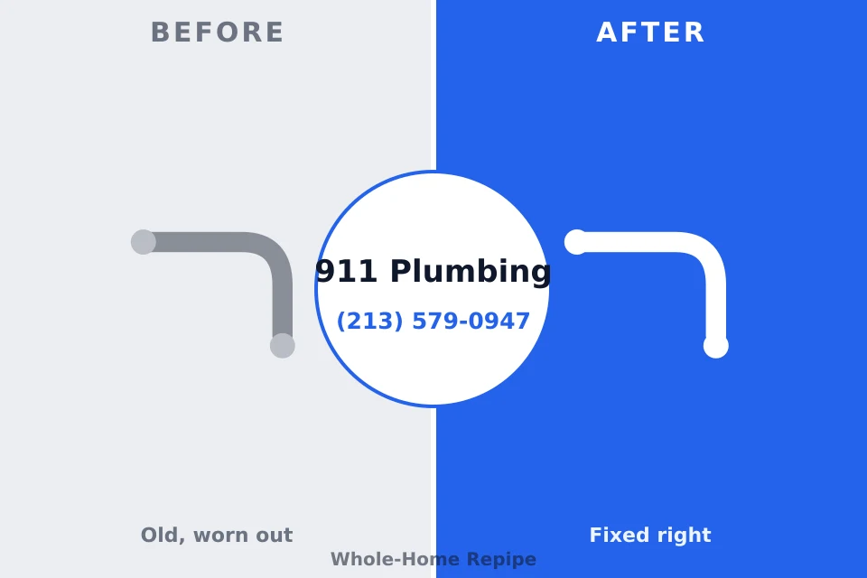 Before and after: plumbing company Waxahachie, TX